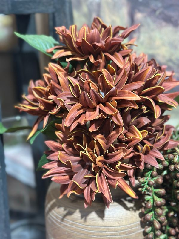 KKI 12" Lt Brown RT Dahlia Bundle 6 Stems