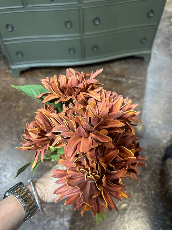 KKI 12" Lt Brown RT Dahlia Bundle 6 Stems