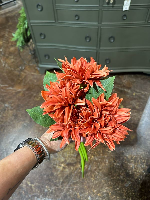 KKI 12" Dk Orange RT Dahlia Bundle 6 Stems