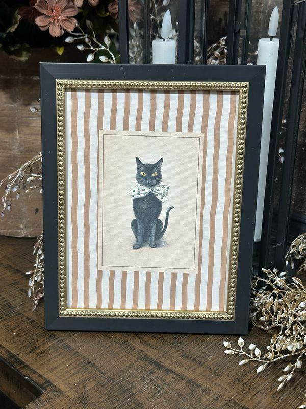 PLH 8x10 Black Cat On Stripe