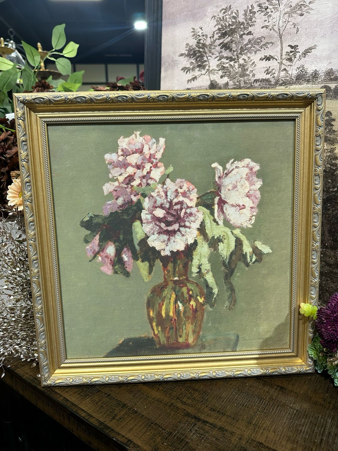 PLH 16x16 Peonies Yel Vase