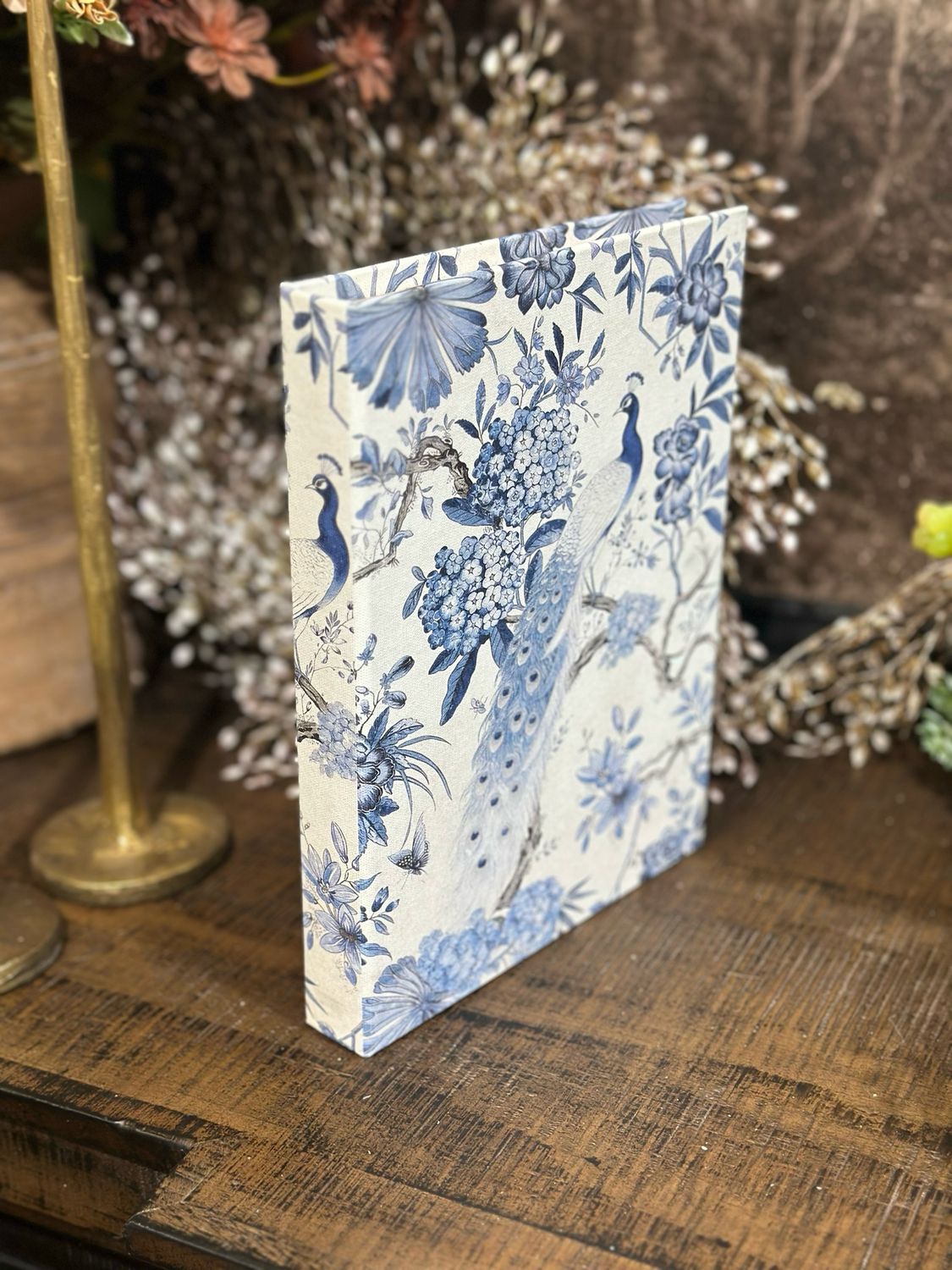 AB Sm Blue Peacock Book Box 8.75x6.5x1