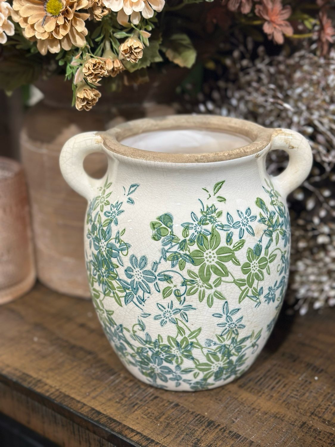 AB 7.5xx6.5x8 Bl/gr Vase