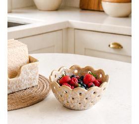 Pdg 5" Beige Ceramic Berry Bin