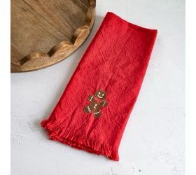 Pdg Gingerbread Man On Red Towel