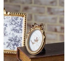 Pdg 4.6" Antique Gold Oval Frame