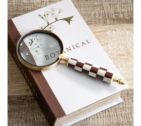 Pdg 10" Brown Check Magnifying Glass