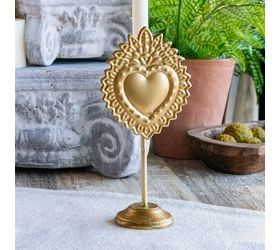 Pdg 10" Heart Medallion Candle Holder