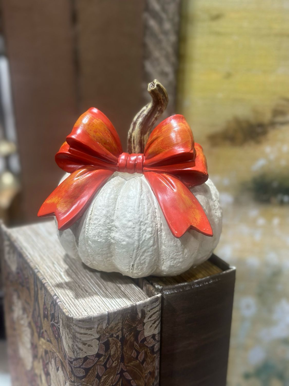 Han 6" Ribbon Cream Pumpkin