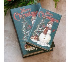 Pdg Lg Snowman Merry Christmas Storage Book 10.75x7x2.6
