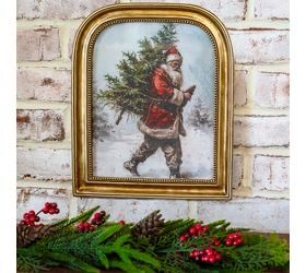 Pdg 12" Santa Tree Gold Frame
