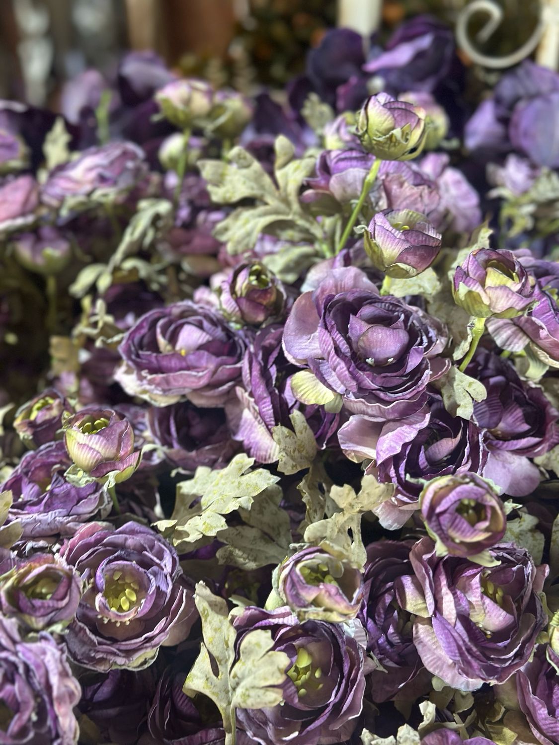 Fan 27.5" Purple Ranunculus Spray