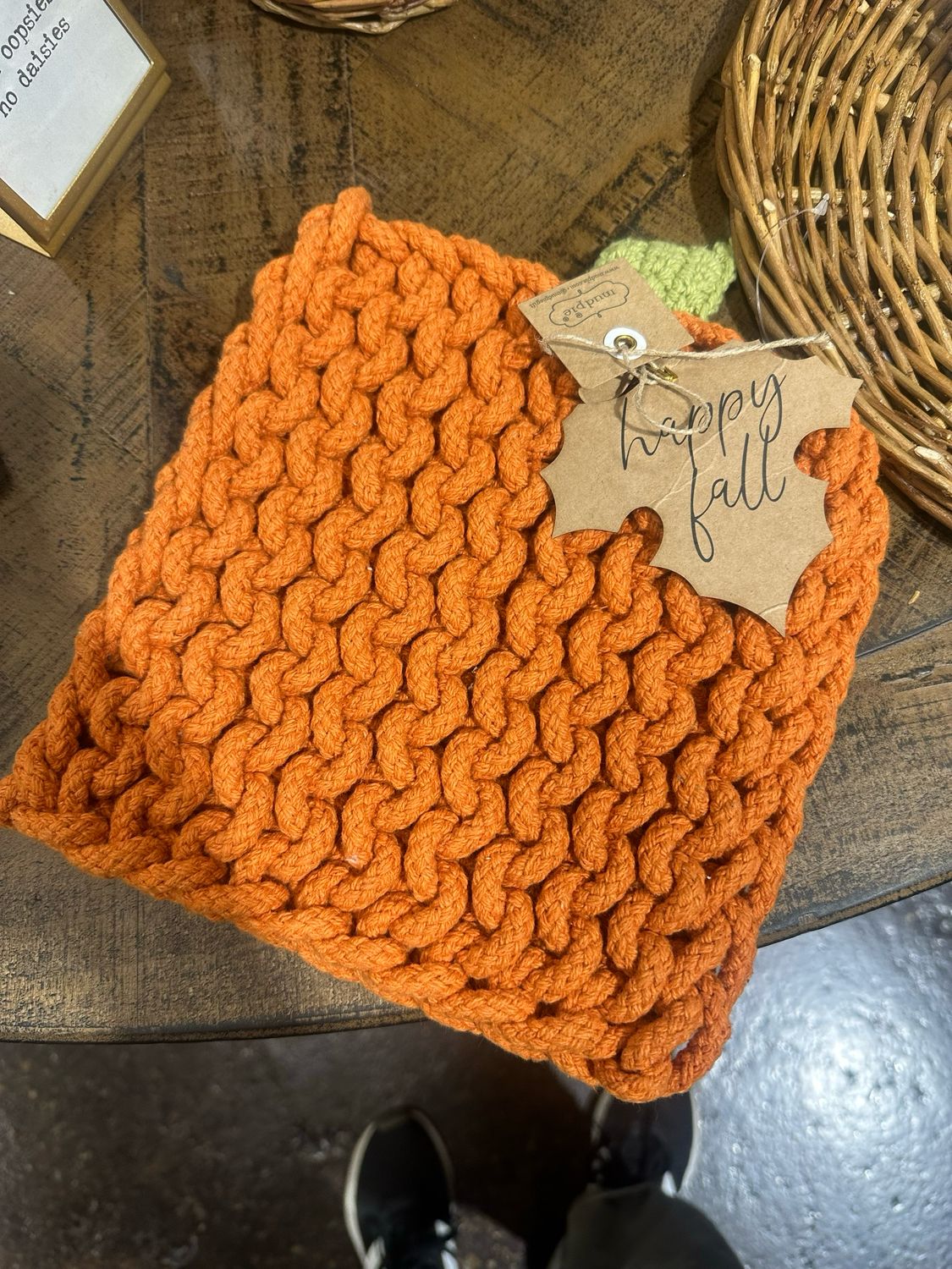 MP Orange Pumpkin Knit Trivet