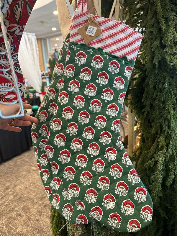 MP Green Block Quilted Stocking 19.5"