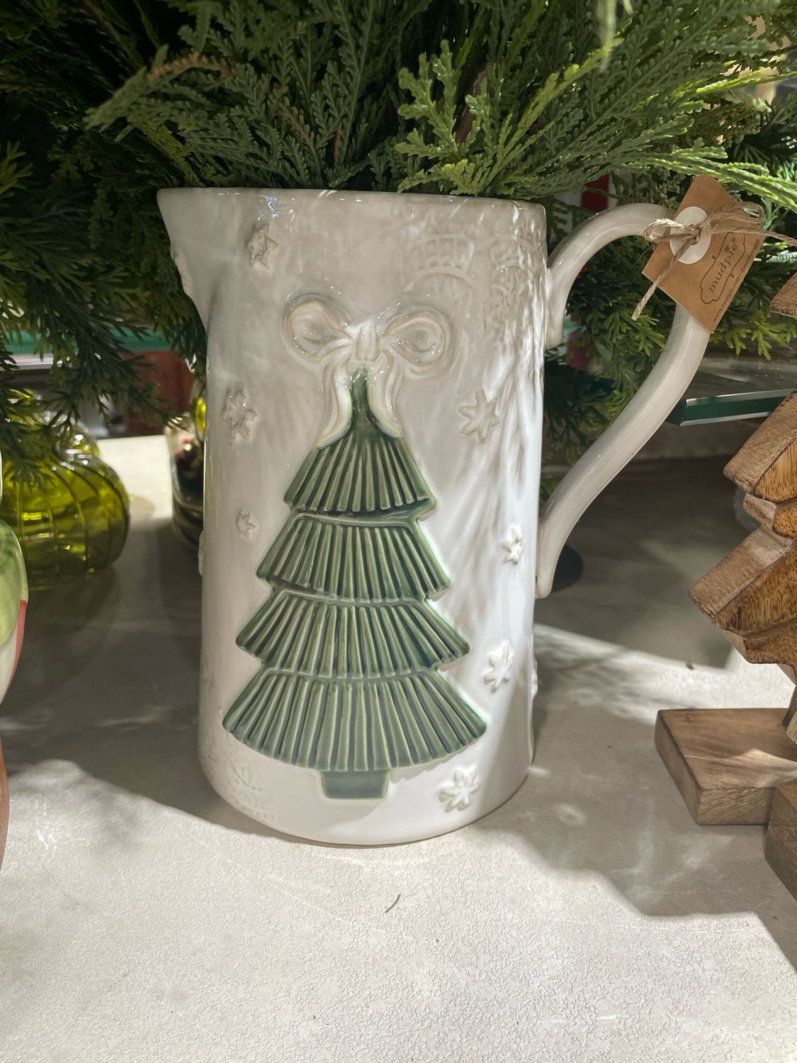 MP Pressed Lace Xmas Tree Pitcher