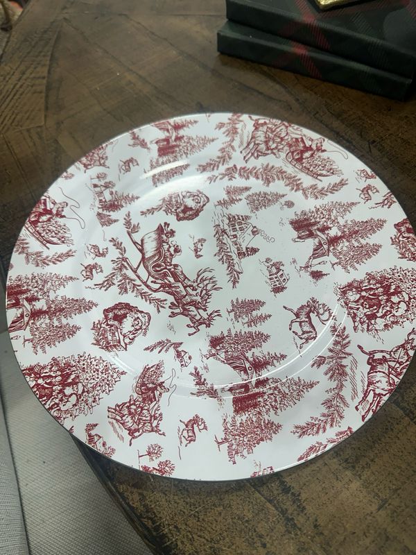 MP Red Toile Charger 13"