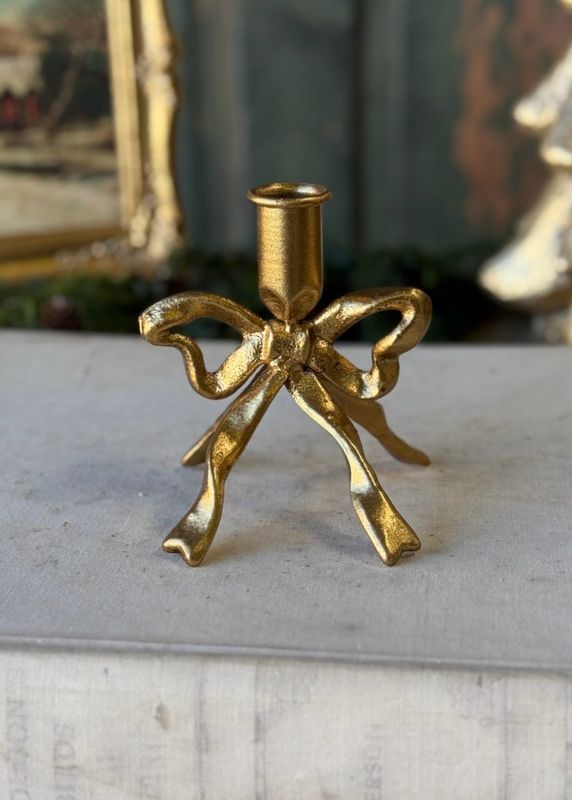 Lan 5" Gilded Knot Taper Holder
