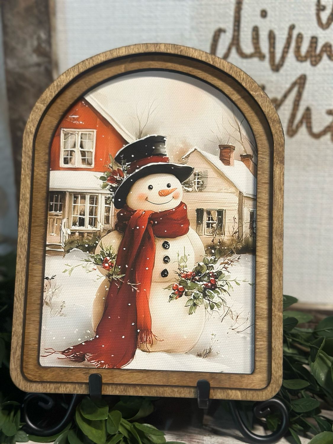 Red Arch 6x8 Christmas Snowman