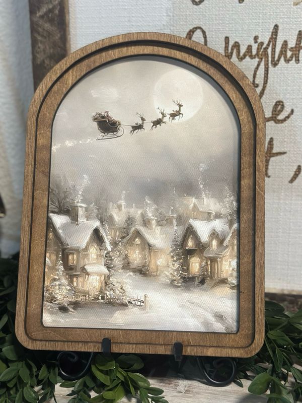 Red 8.25x11 Village Sleigh