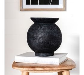 Pdg 9.6" Black Round Pot