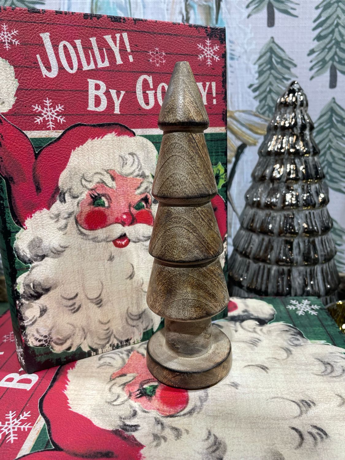 WTC Lg Antique Wood Tree 7.75"