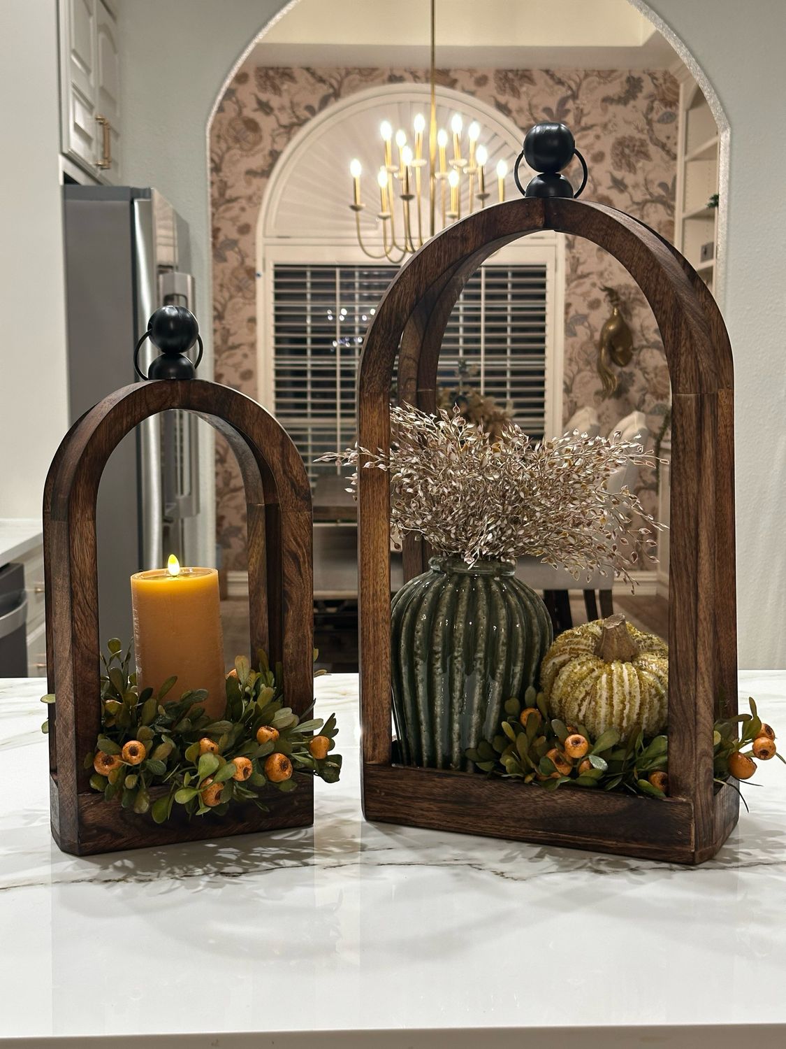 WTC Sm Simple Mango Lantern 17.5x4x8.5