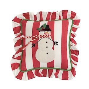 MP Snowman Ruffle Mini Pillow