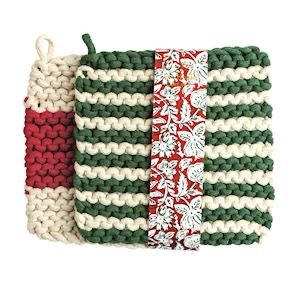 MP Green Stripe Set Pot Holder