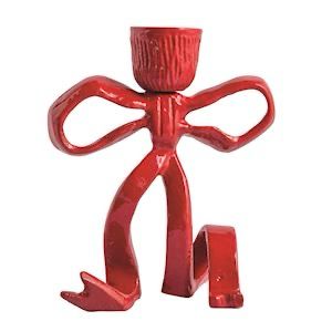 MP Lg Red Bow Taper Holder 5.5"