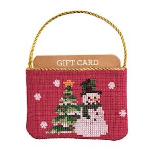 MP Snowman Framed Needlepoint
