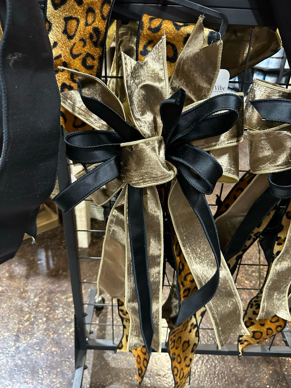 BBB Fall Leopard Old Gold Wreath Sash 30 X 12