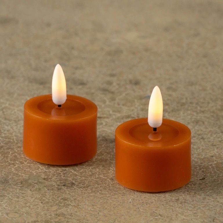 Rag S/2 Orange Tealight 3d Flame w Melting Effect