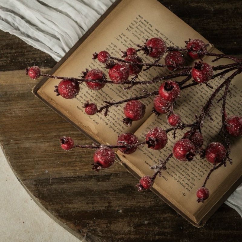 Rag 15" Frosted Red Berries Pick