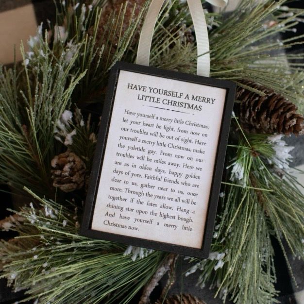 Rag Merry Little Christmas Sign Orn 5"