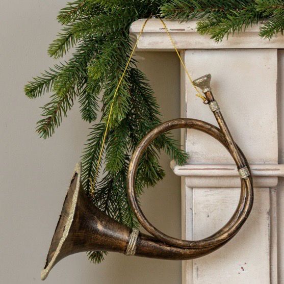 Rag Gold French Horn Orn 9x12