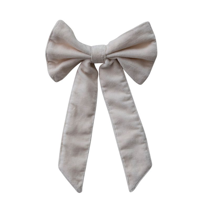 CCO 14" Cream Velvet Bow w Metal Clip