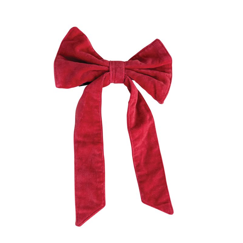 CCO 14" Red Velvet Bow w Metal Clip