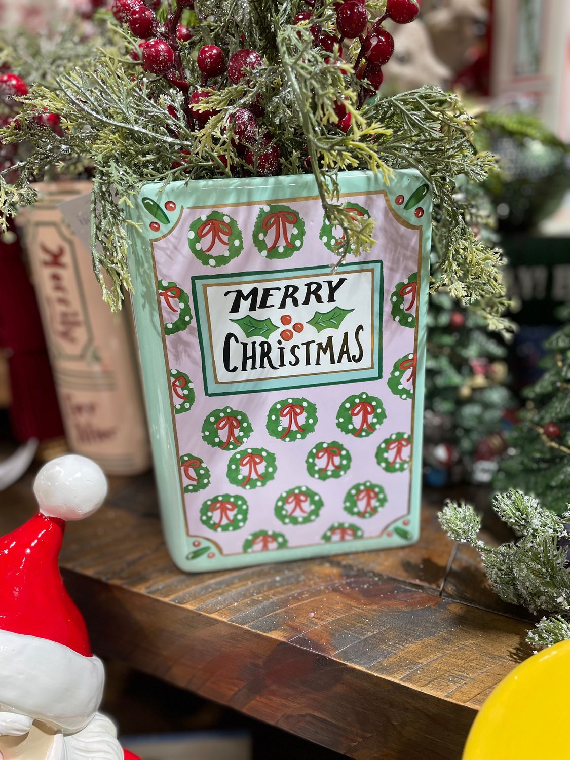 CCO Merry Christmas Book Vase 8x5.75x2.5