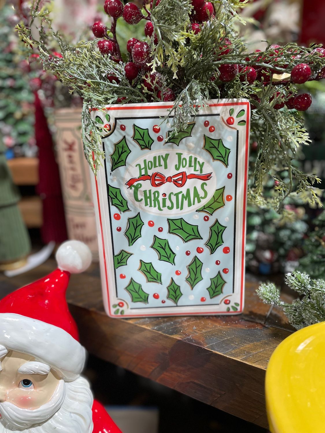 CCO Holly Jolly Book Vase 8x5.75x2.5