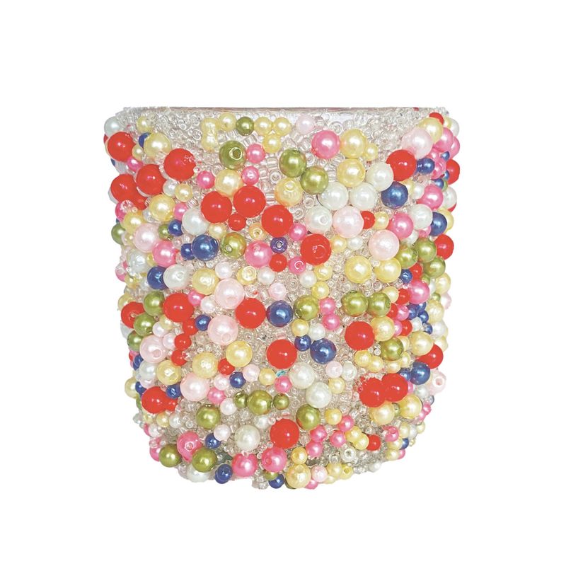 CCO 3" Multi Color Beaded Glass Votive Holder