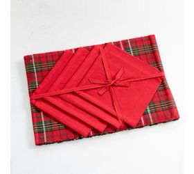 PDG 8pc Holiday Plaid Napkin Placemat Set