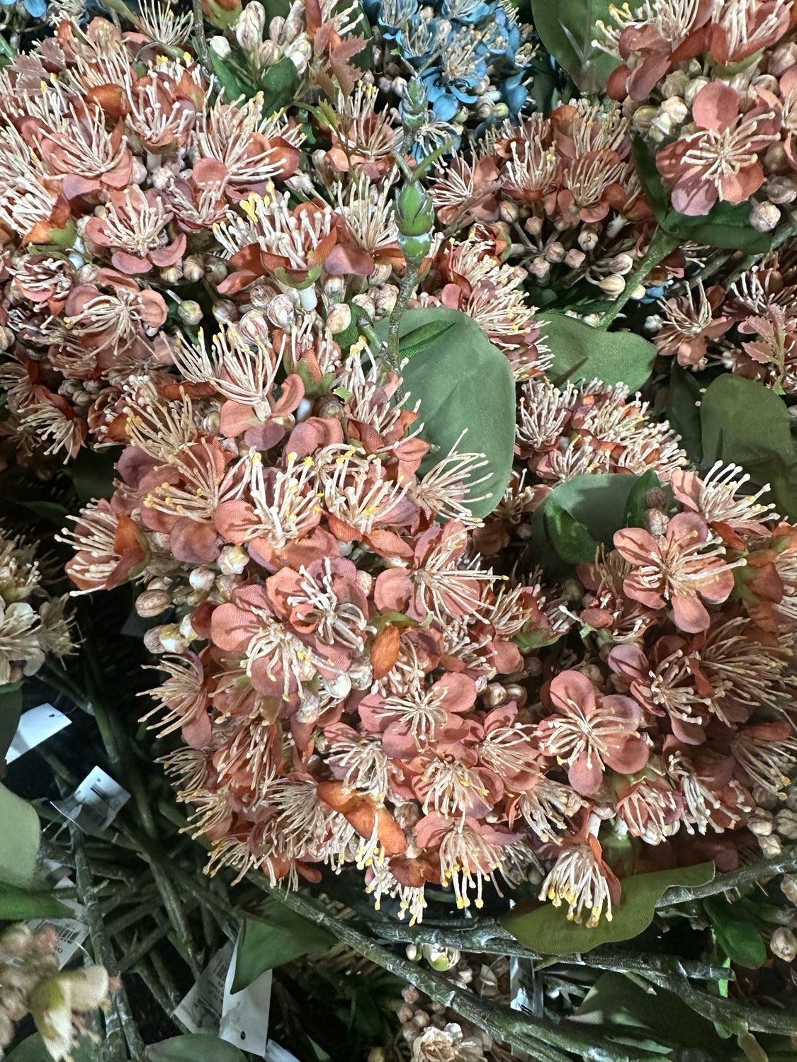 Fan 25.2" Brown Flower Ball Spray