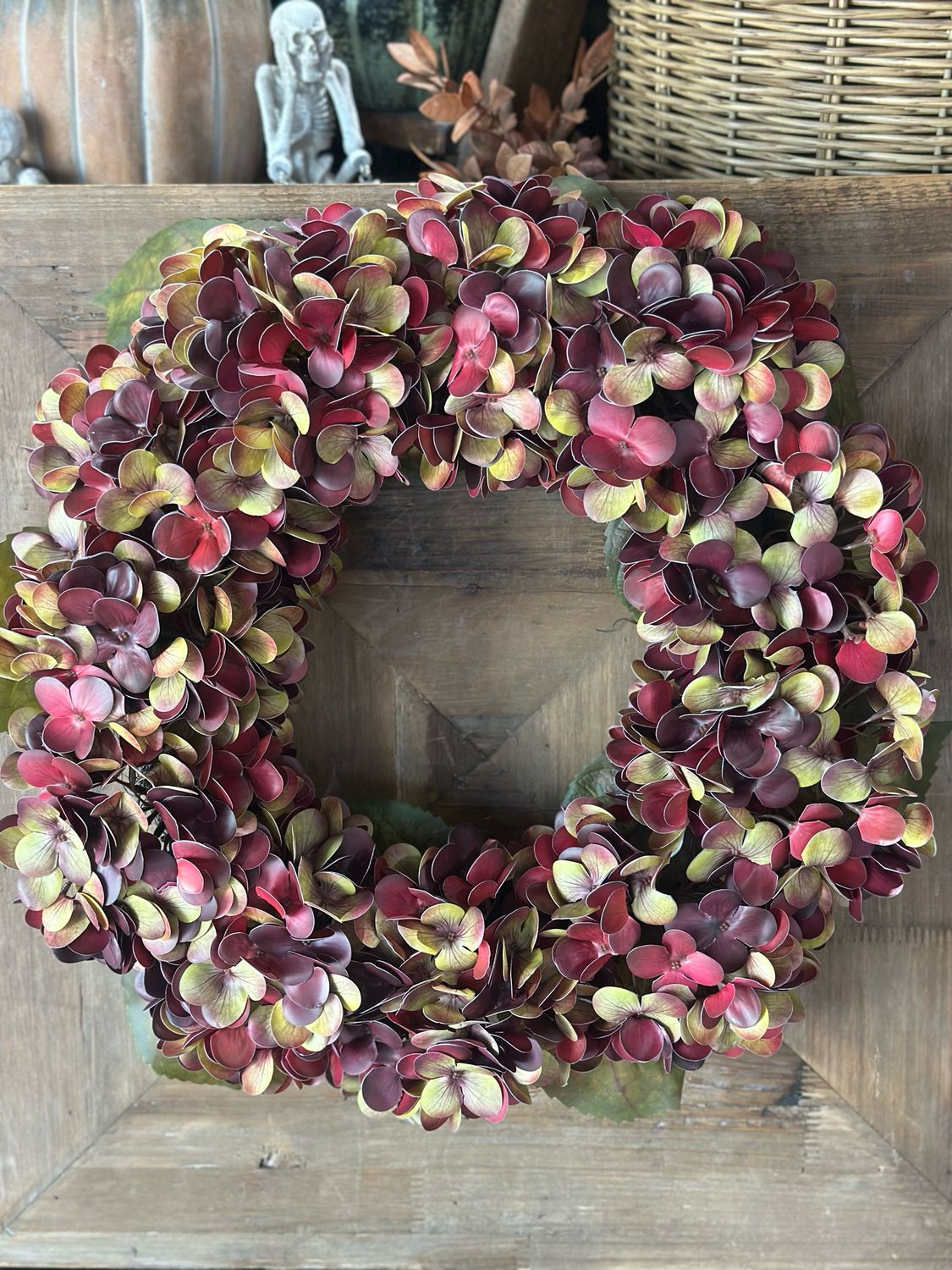 Fan 22" Red Hydrangea Wreath