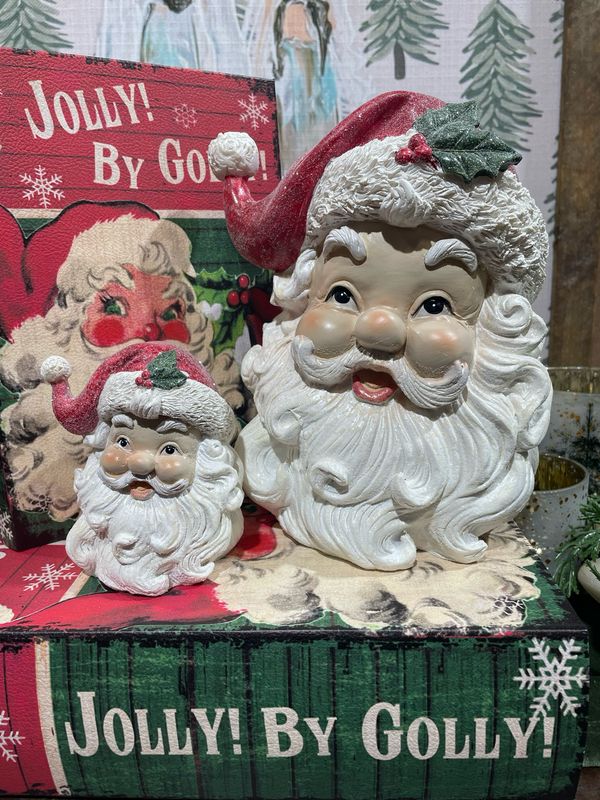 WTC Lg Resin Santa Face 8.25"