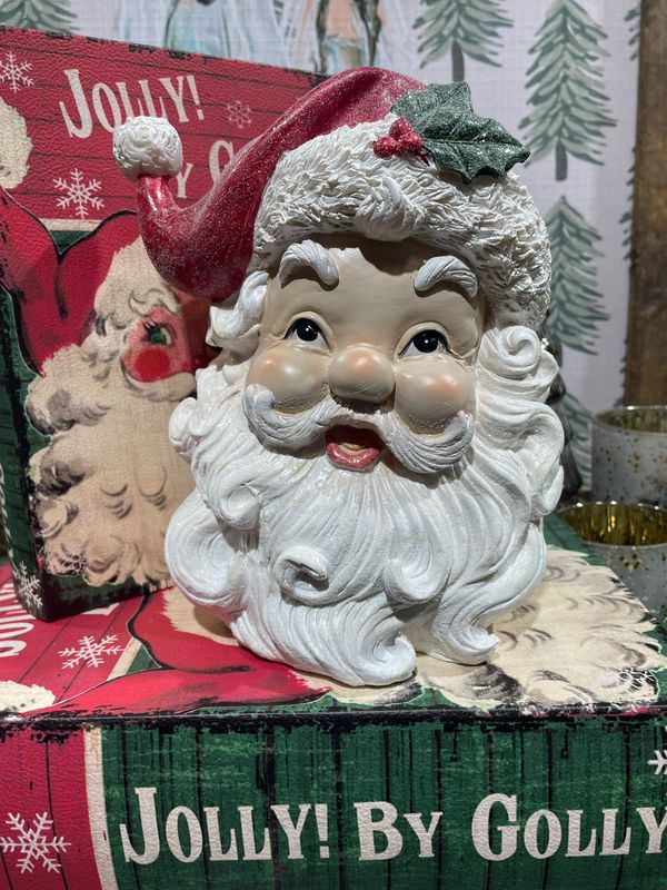 WTC Lg Resin Santa Face 8.25"