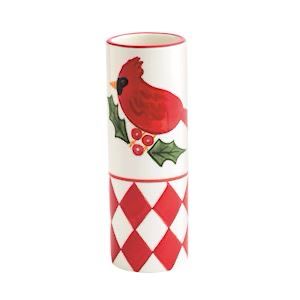 MP Cardinal Painted Stem Vase 6.5"