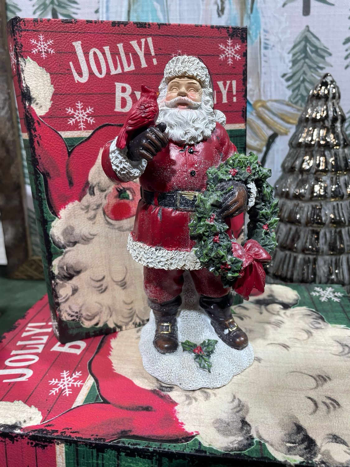 Han Santa w Wreath 8"