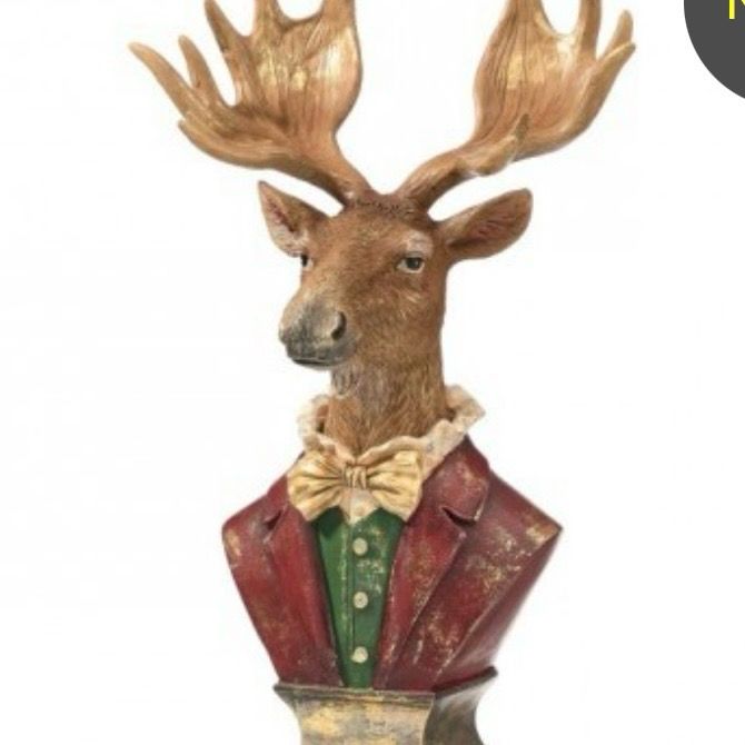 Reg 14" Moose Bust On Pedestal