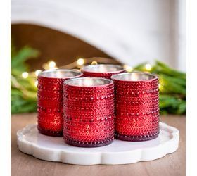 PDG 3.9" Red Dots Candle Holder