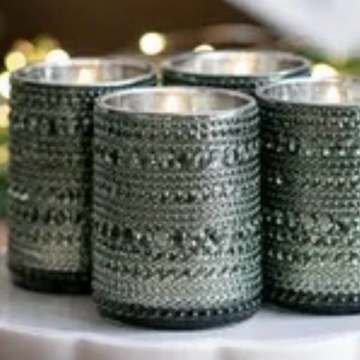 PDG 3.9" Green Dots Candle Holder